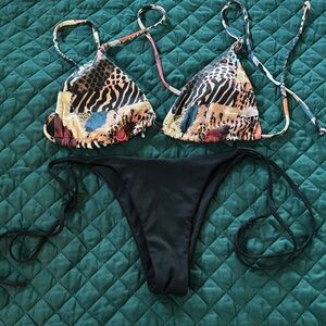 Multicolor Animal Print Bikini Set